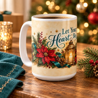 Mug Poinsettias de Noël et Lanterne Éclairée