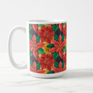 Mug Poinsettias Fête de Noël Florale