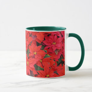 Mug Poinsettias Rouges I Photo Floral de Vacances de N