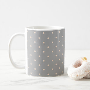 Mug Point blanc fond gris élégant pois pois pointillé