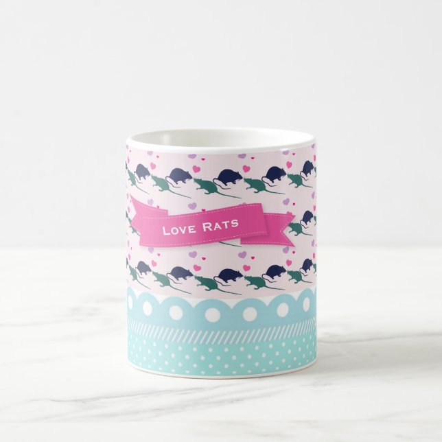 Mug Point de polka de rats d'amour (Centre)