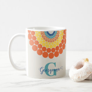 Mug Point d'été de la mer Égée - radiant monogramme Ma