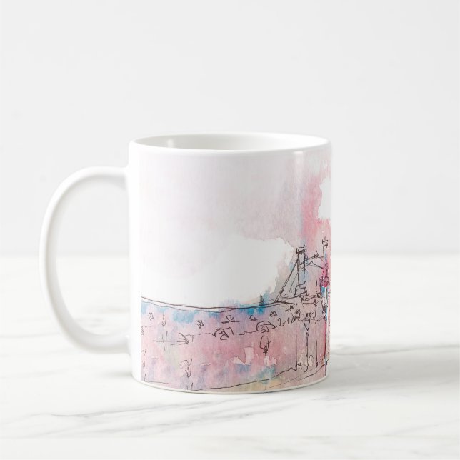 Mug Point d'orgue de Paris avec aquarelle par temps de (Gauche)