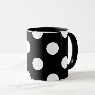 Mug Point Polka blanc sur le Motif noir