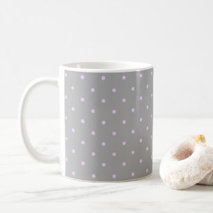 Mug Point rose fond gris élégant pois pois pointillés
