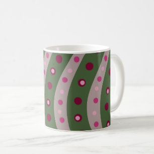 Mug Pointe de Polka rose magenta au printemps