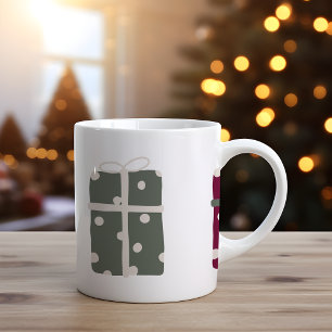Mug Pointe Polka de Noël moderne Boho présent