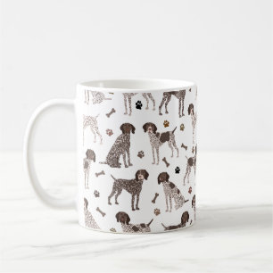 Mug Pointeur à cheveux court allemand os de chien et E