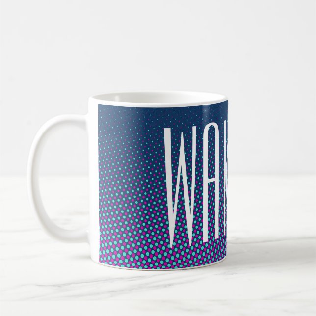 Mug Points amusants Motif rose bleu + votre texte (Gauche)