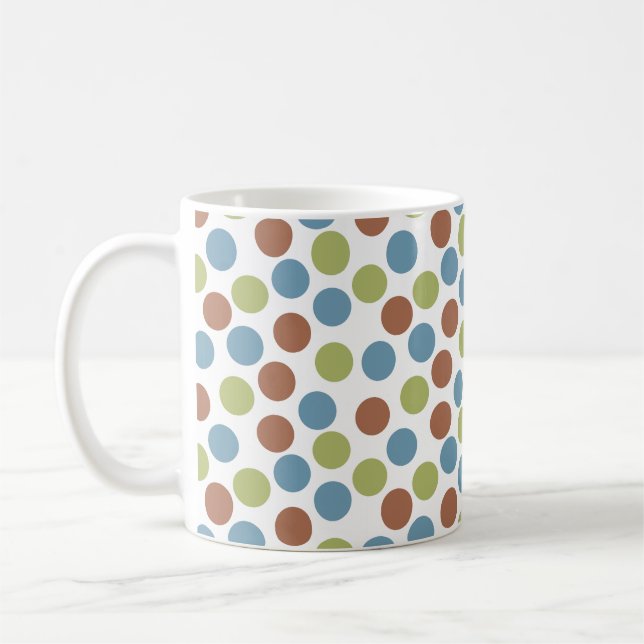 Mug Points bleus, verts et Brown (Gauche)