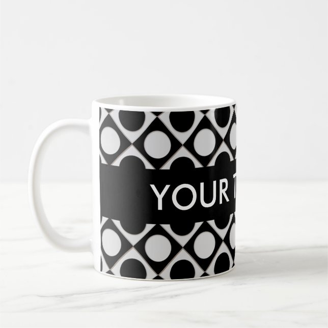 Mug Points & Carrés / noir blanc + vos idées (Gauche)