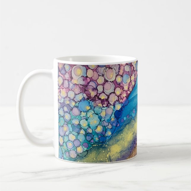 Mug Points colorés Encre d'alcool Liquide Art Abstrait (Gauche)