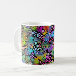 Mug Points colorés Spirales Peinture à la main 1