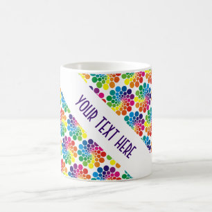 Mug Points Couleur Cercle Motif + votre dos. & texte