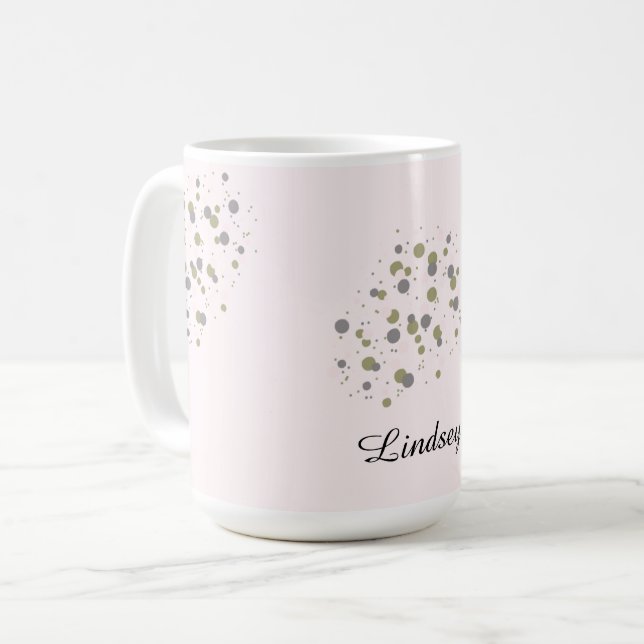 Mug Points de confettis avec nom (Devant gauche)