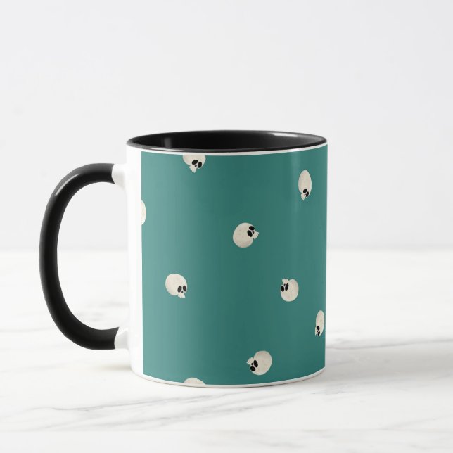 Mug Points de crâne Kawaii mous aléatoires mi-vert (Gauche)