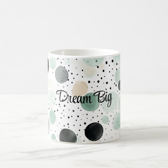 Mug Points de Crème Noire Menthe Fantaisie   (Centre)