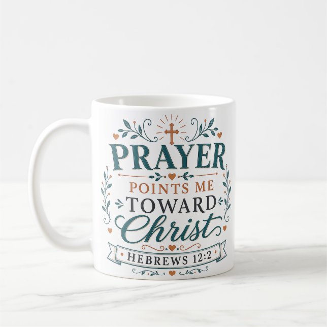 Mug Points de prière me dirigent vers Christ Citation  (Gauche)