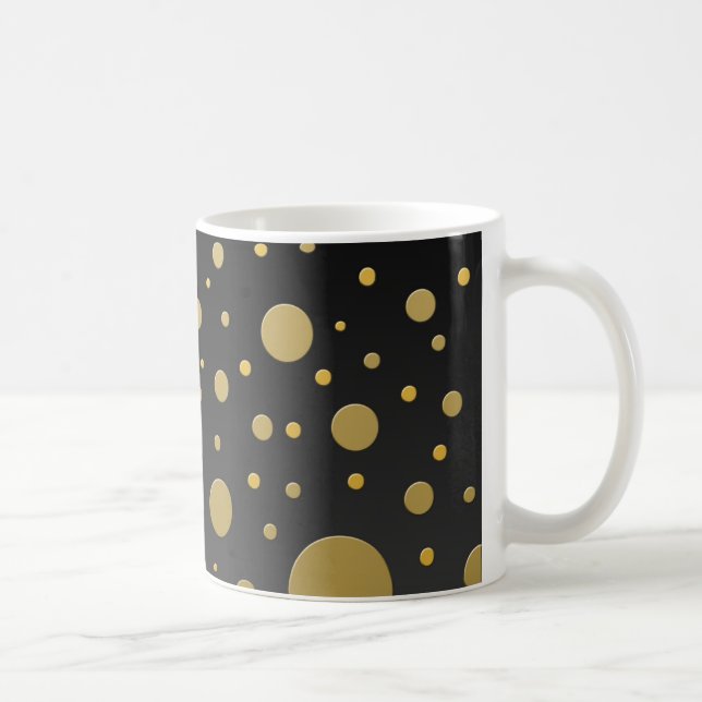Mug Points dorés aléatoires sur fond noir (Droite)