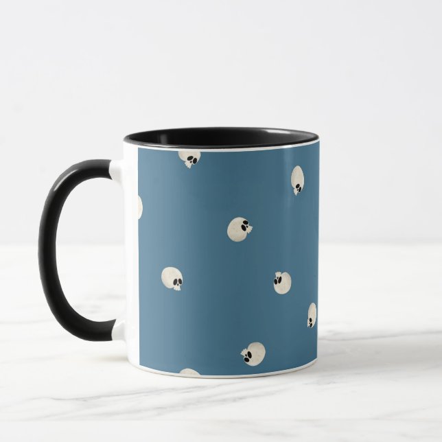 Mug Points du crâne Kawaii mous aléatoires bleu pâle (Gauche)