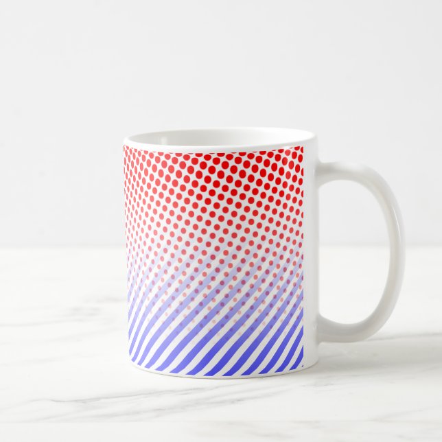 Mug Points et bandes rouges et bleus (Droite)