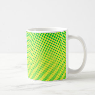 Mug Points et rayures jaunes et verts