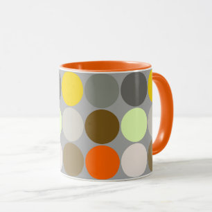 Mug Points géants du milieu du siècle, gris, or et ora