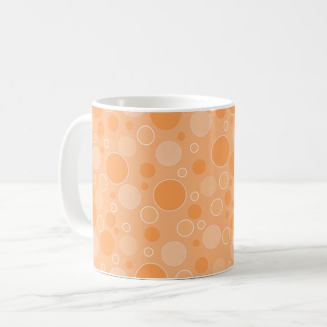 Mug points jaune ton sur fond rétro style années soixa (Devant gauche)