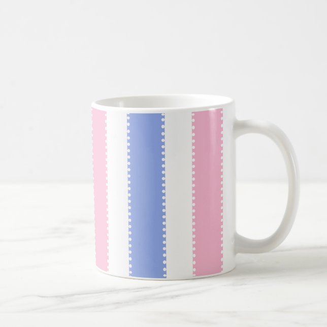 Mug Points mignons et rayures roses et pourpres (Droite)