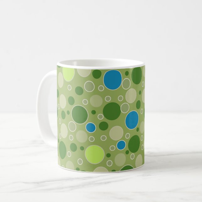 Mug points multicolores rétro vert (Devant gauche)