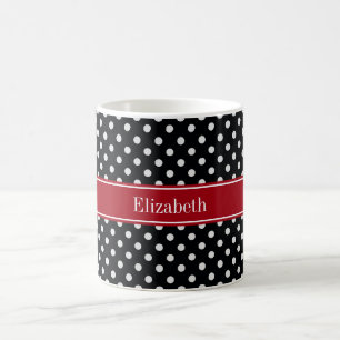 Mug Points noirs et blancs Monogramme de prénom Cranbe