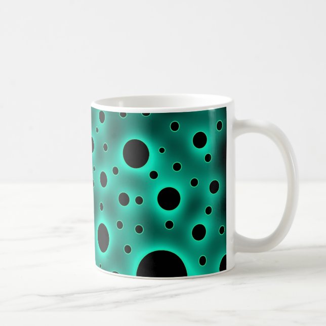 Mug Points noirs modernes sur turquoise (Droite)