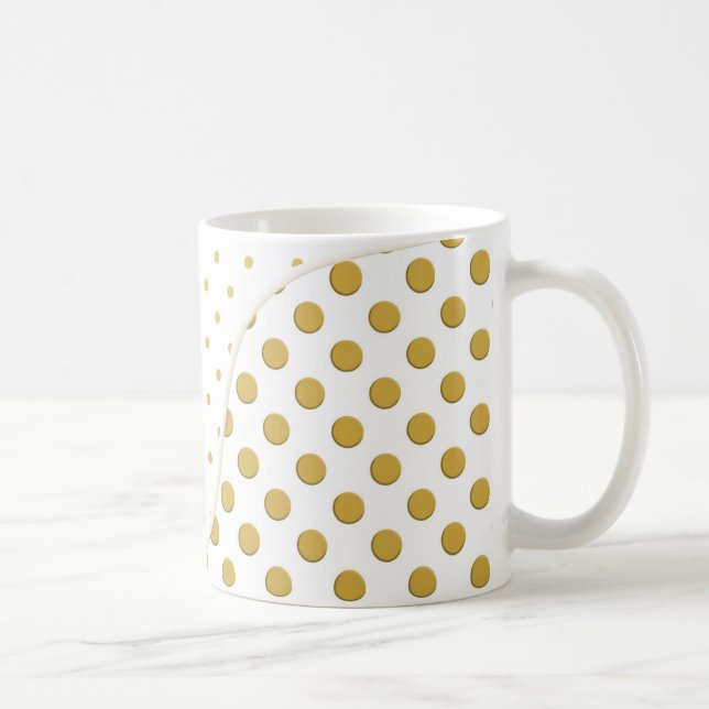 Mug Points polka en or et blanc (Droite)