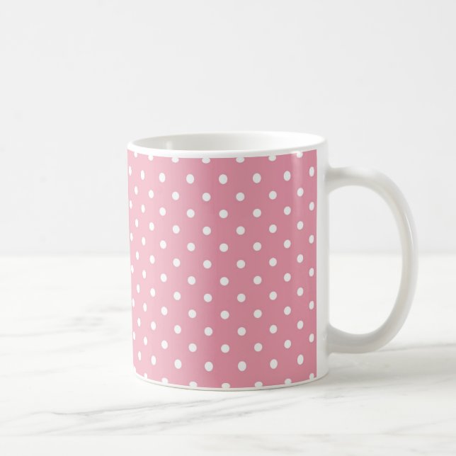 Mug Points polka sur fond rose (Droite)