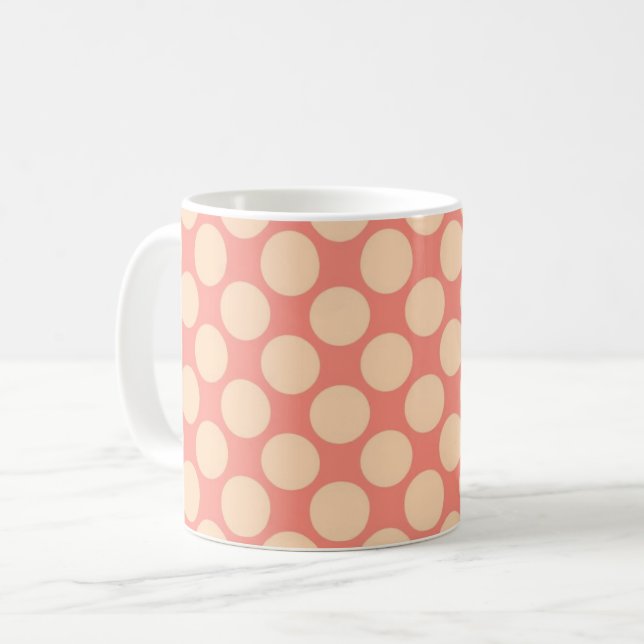 Mug Points rétro géants - Sherbet orange (Devant gauche)