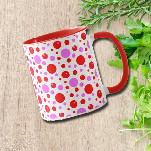 Mug Points Rouges et Roses Rétro