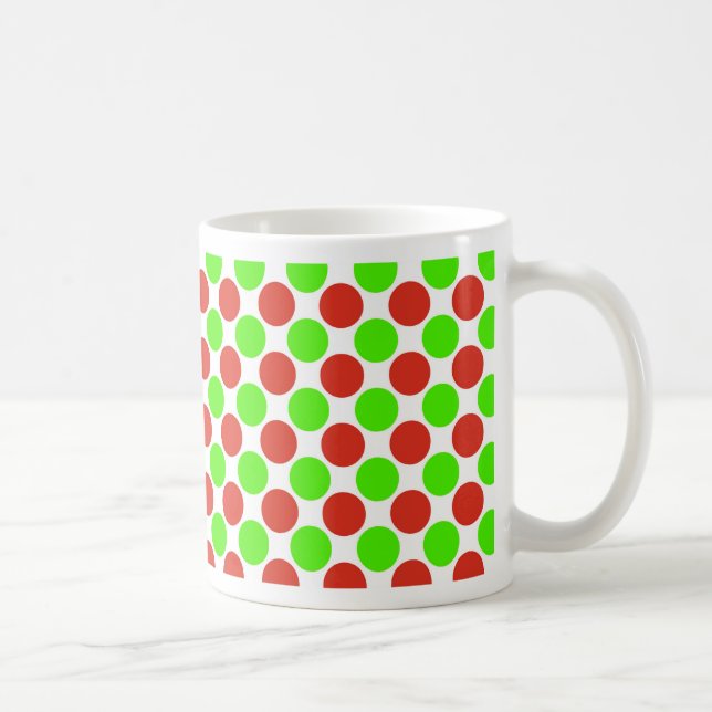 Mug Points rouges et verts sur le blanc (Droite)