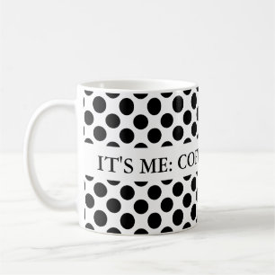 Mug Points sans couture motif noir + votre dos