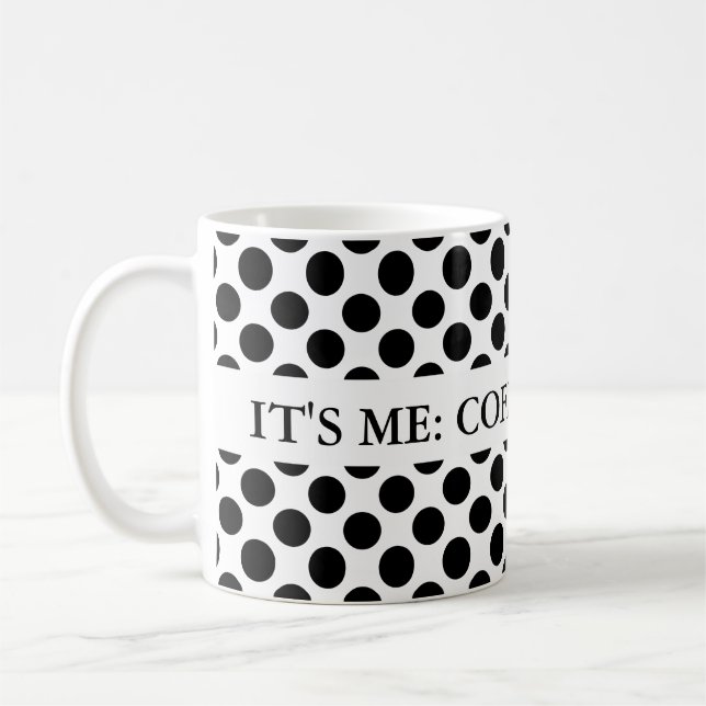 Mug Points sans couture motif noir + votre dos (Gauche)
