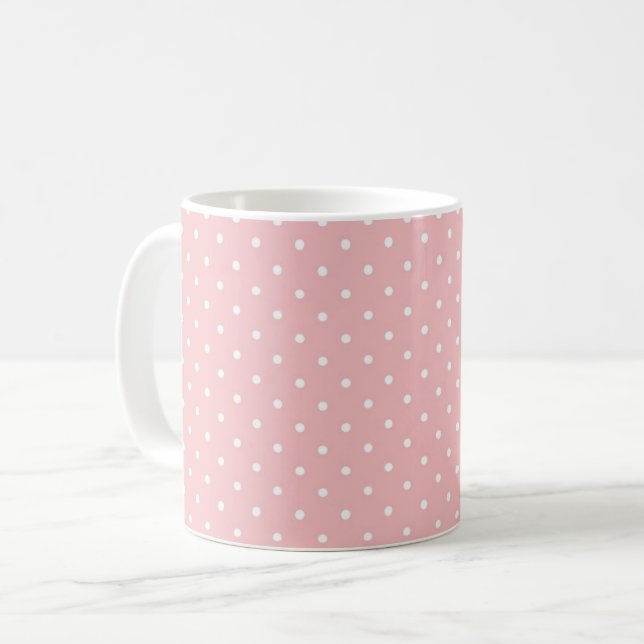 Mug Points suisses rétro - Rose coquillage (Devant gauche)