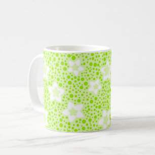 Mug Points verts brillants rétro avec motif floral