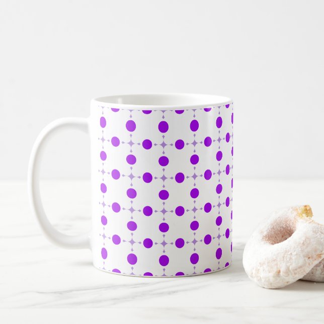 Mug Points violets, Motif à pois, Points, Pointillé (Avec donut)