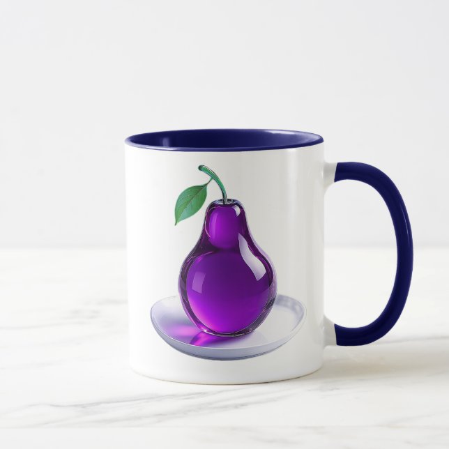 Mug Poire stylisée sur assiette (Droite)