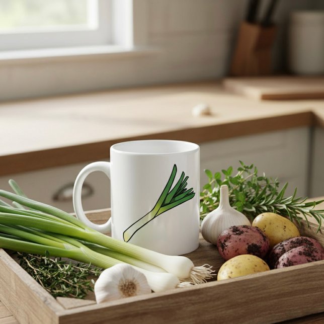 Mug Poireau vert simple légume (Créateur téléchargé)