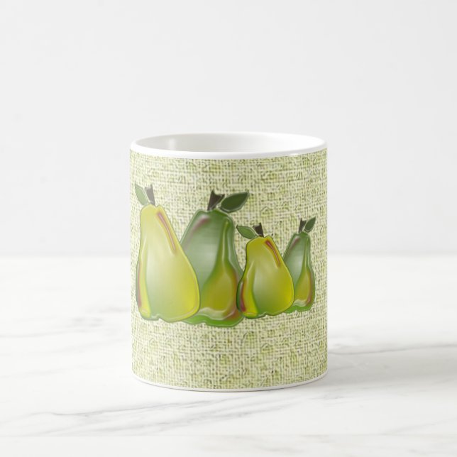 Mug Poires 3D (mouches d'eau/vert) (Centre)