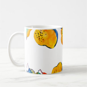 Mug Poires aquarelle peintes à la main dans une bordur