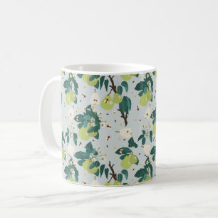 Mug Poires et abeilles dans un jardin botanique fleuri