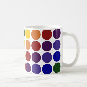 Mug Pois arc-en-ciel en blanc