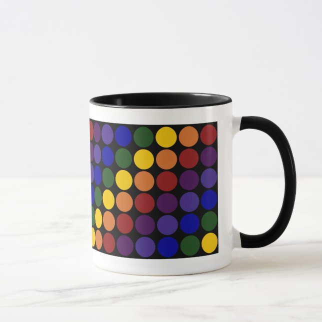 Mug Pois arc-en-ciel en noir (Droite)