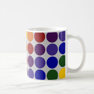 Mug Pois arc-en-ciel sur gris